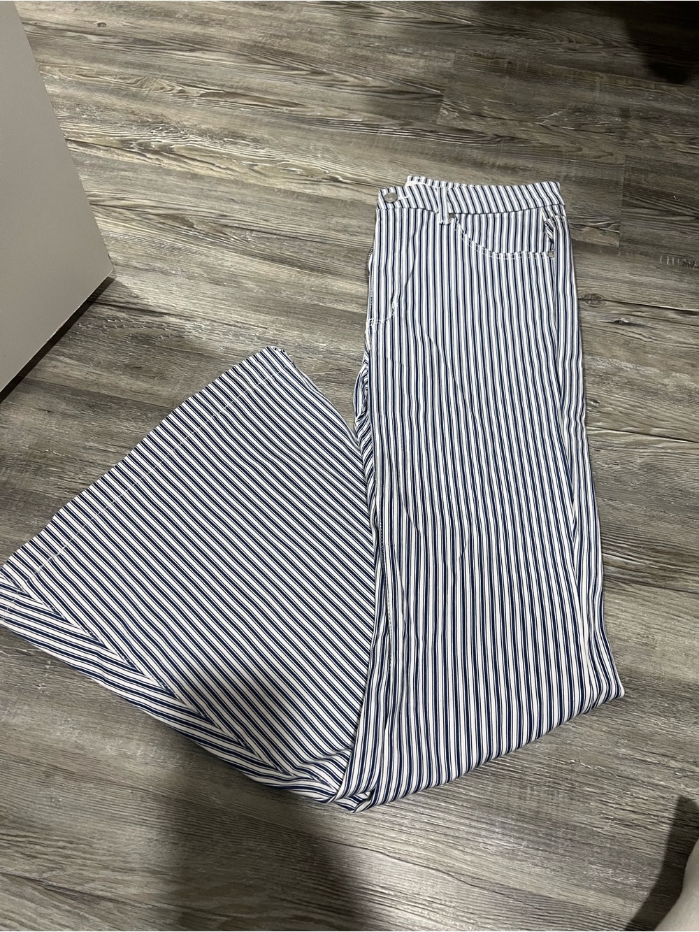 Women’s Blue and White Striped Pants - Classic Tailored Fit